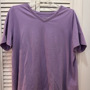 Catherines Purple V-Neck T-Shirt